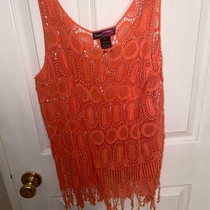 ORANGE CROCHET TANK TOP